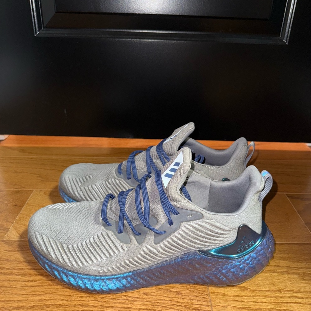 Adidas MENS Gray and Blue Sneakers